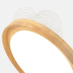 Moderne Deckenleuchte aus Holz und Acryl, runde Deckenleuchte