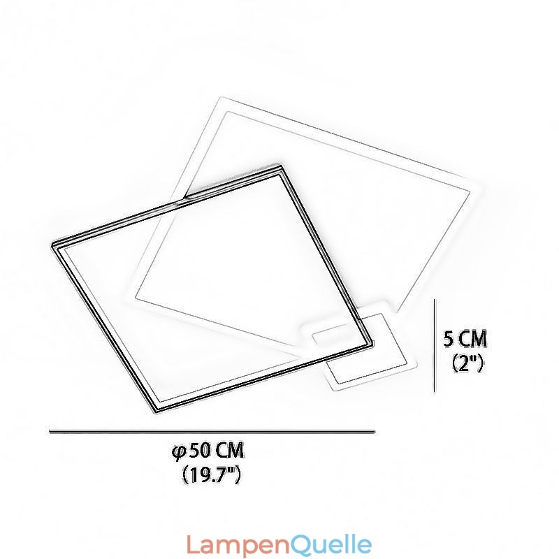 Moderne Deckenleuchte, geometrische quadratische Deckenleuchte
