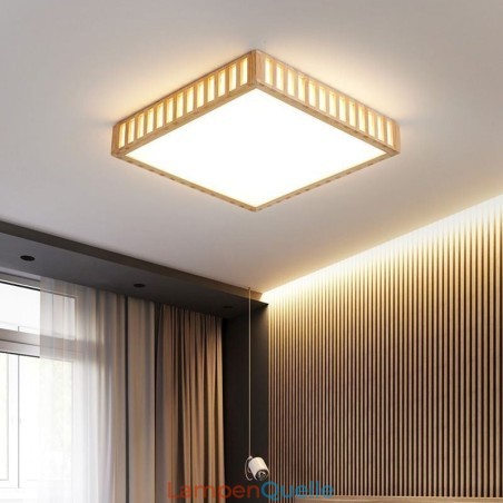 Japanische Deckenlampe Quadratische Holzdeckenlampe Japanische Deckenlampe Quadratische Holzdeckenlampe