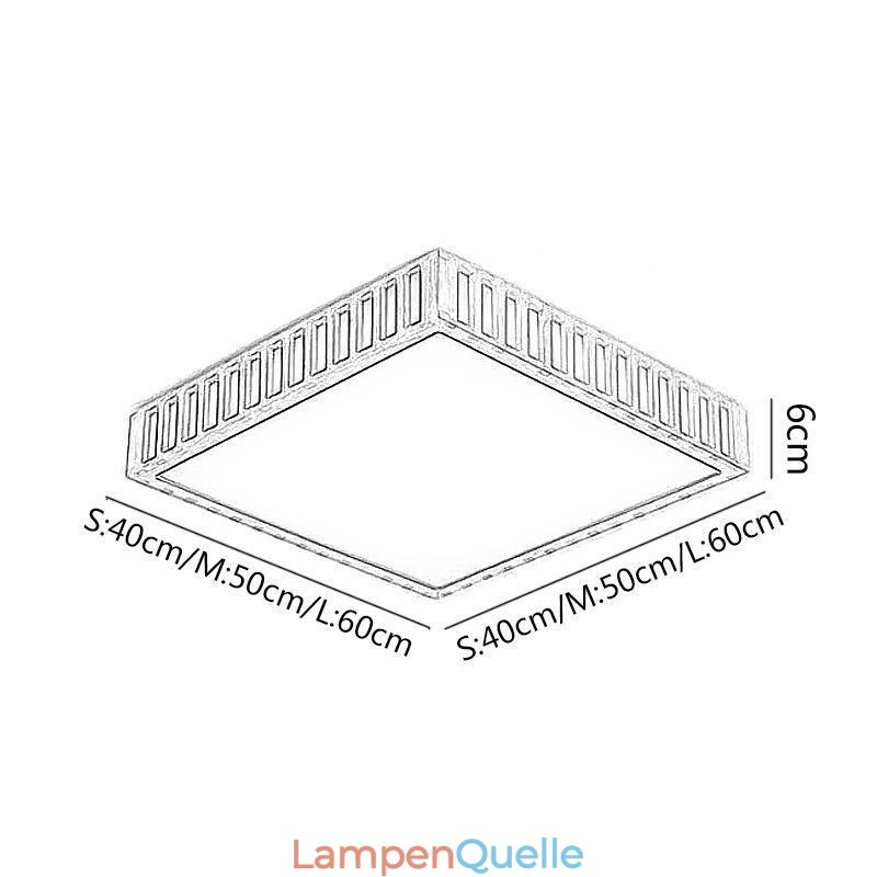 Japanische Deckenlampe Quadratische Holzdeckenlampe