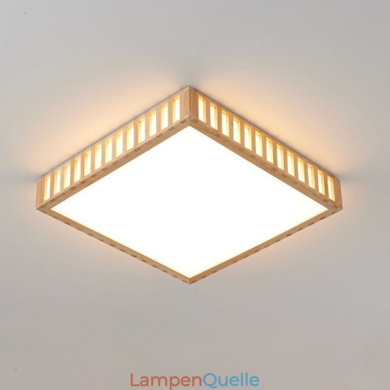 Japanische Deckenlampe Quadratische Holzdeckenlampe