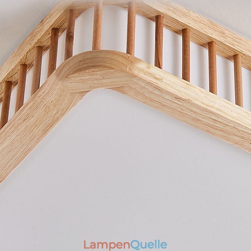 Japanische Deckenlampe Quadratische Holzdeckenlampe