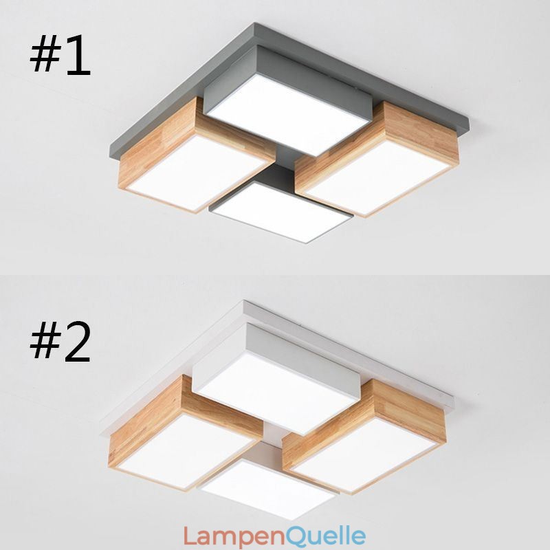 Moderne Deckenleuchte Geometrische Holz Deckenlampe