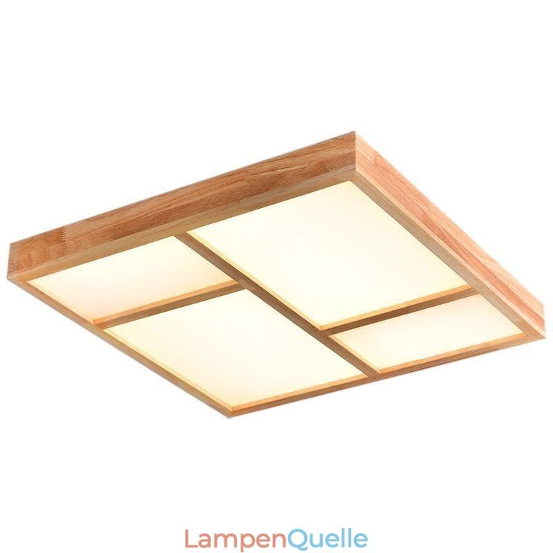 Japanische Acryl-Deckenleuchte, geometrische Holz-Deckenleuchte