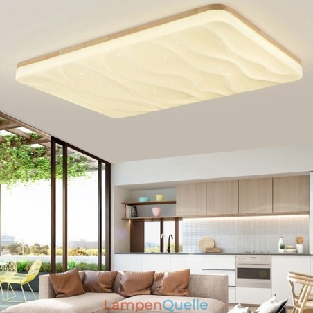 Japanische Acryl-Deckenleuchte, rechteckige gewellte Deckenlampe Japanische Acryl-Deckenleuchte, rechteckige gewellte Deckenlampe