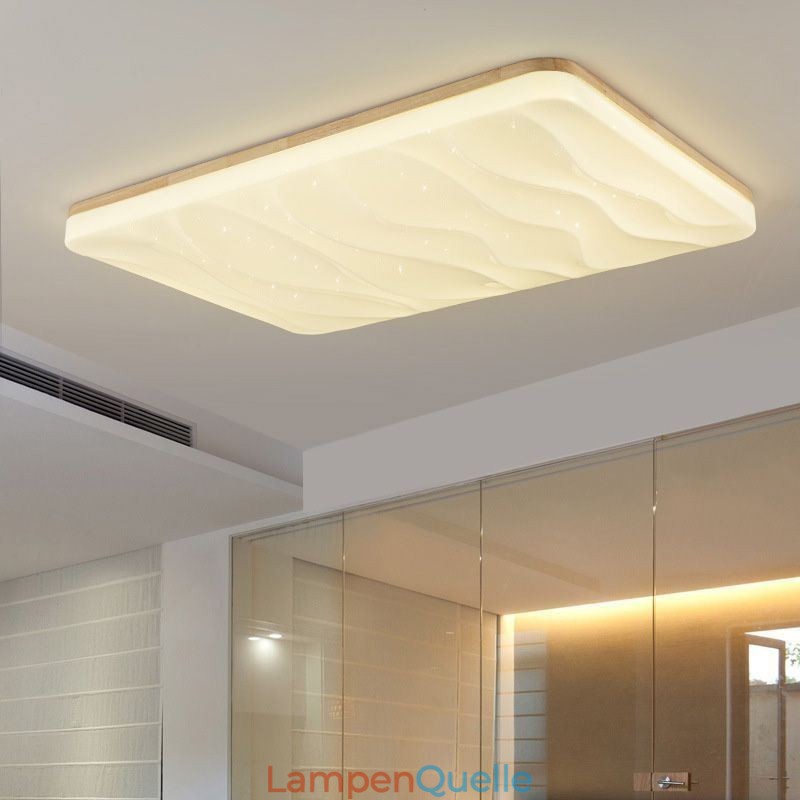 Japanische Acryl-Deckenleuchte, rechteckige gewellte Deckenlampe
