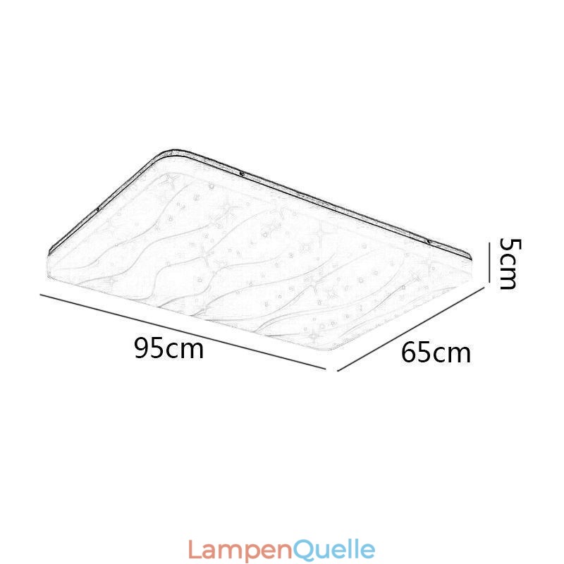 Japanische Acryl-Deckenleuchte, rechteckige gewellte Deckenlampe