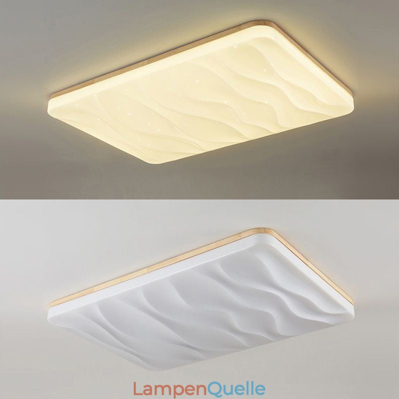 Japanische Acryl-Deckenleuchte, rechteckige gewellte Deckenlampe
