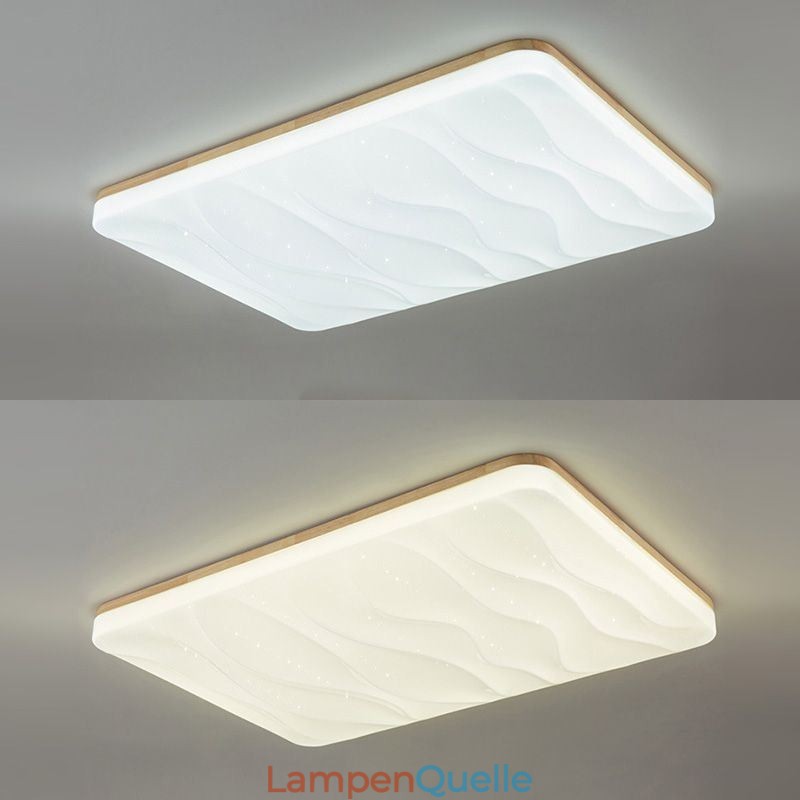 Japanische Acryl-Deckenleuchte, rechteckige gewellte Deckenlampe