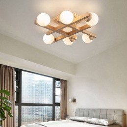 Japanische Holz-Deckenleuchte Magic Bean Molecular Deckenlampe