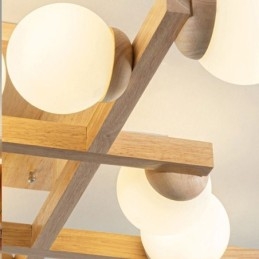 Japanische Holz-Deckenleuchte Magic Bean Molecular Deckenlampe
