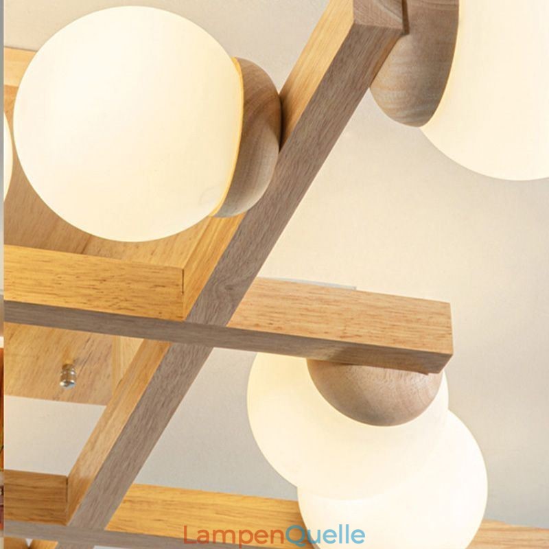 Japanische Holz-Deckenleuchte Magic Bean Molecular Deckenlampe