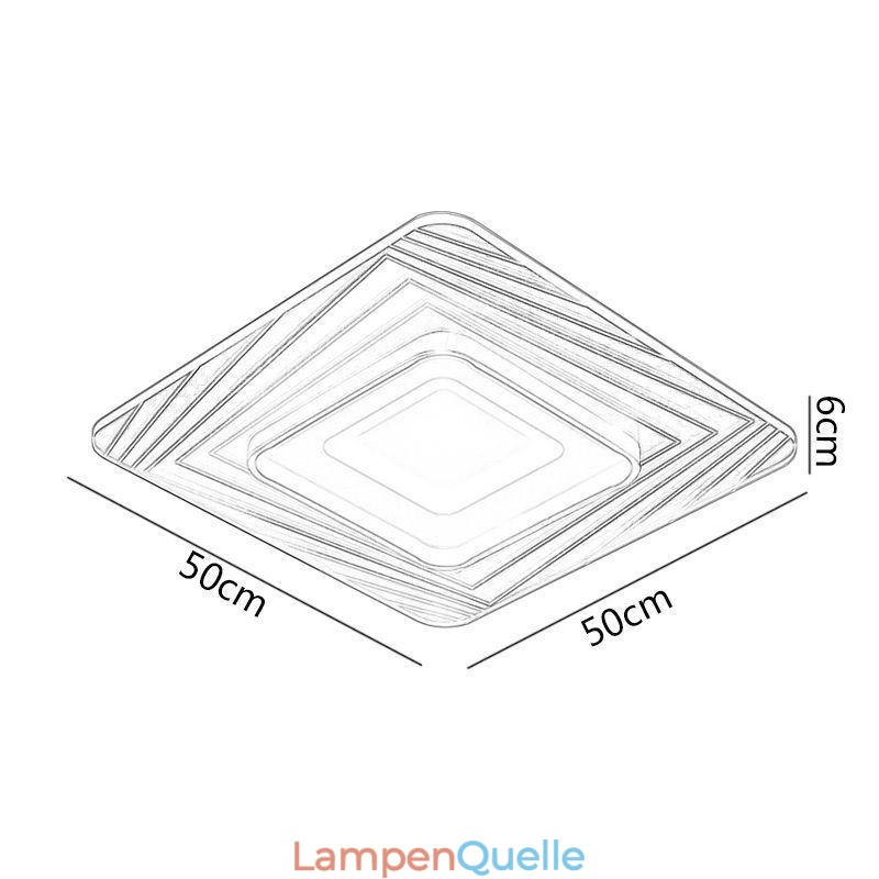 Deckenleuchte, flächenbündige quadratische Deckenlampe