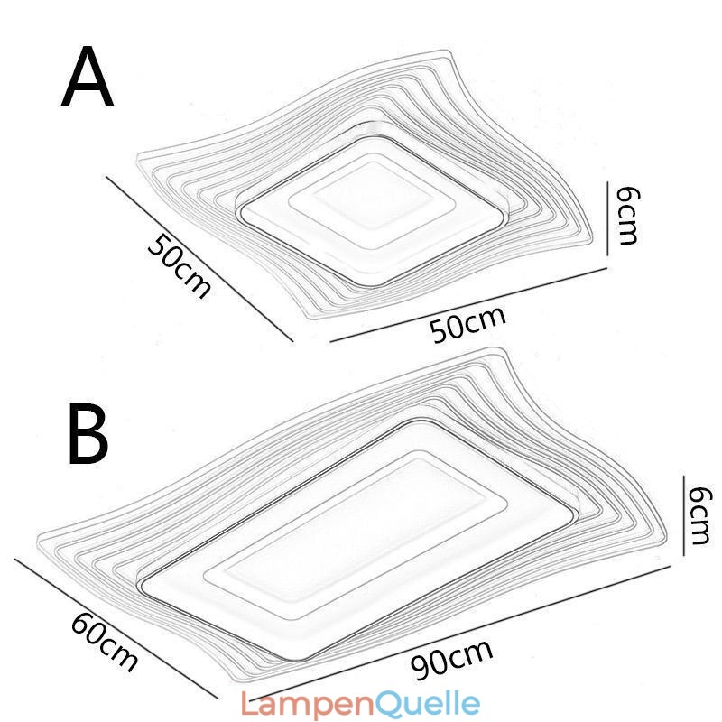 Moderne Deckenleuchte, flächenbündige Deckenleuchte in quadratischer Form