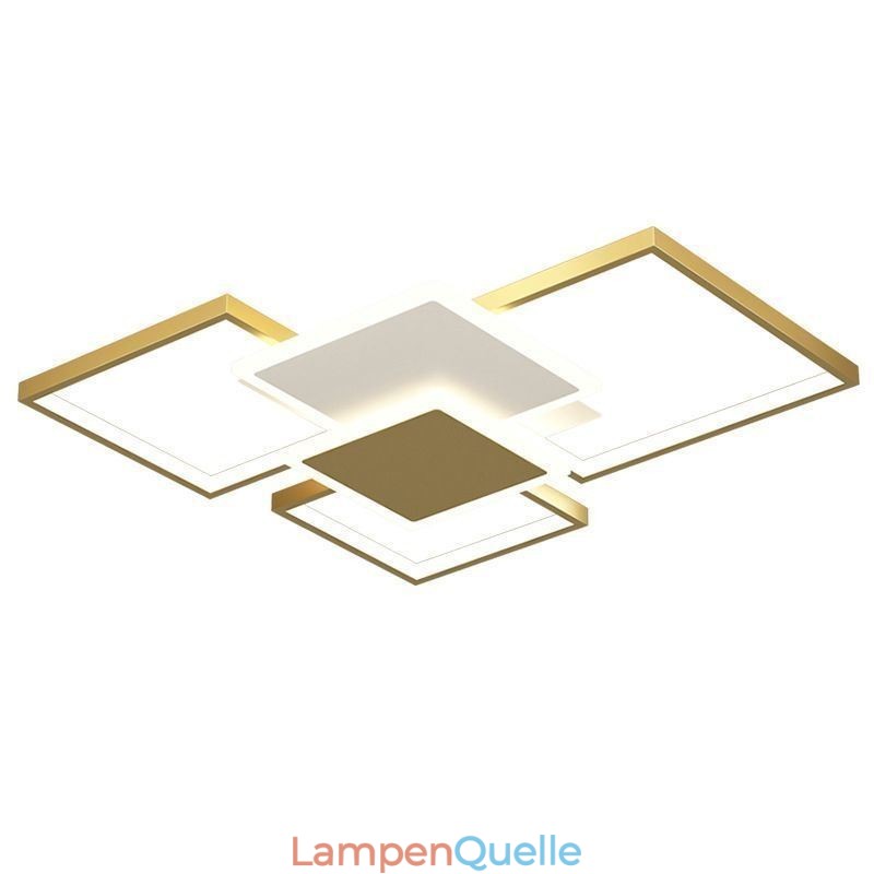Moderne goldene Unterputz-Deckenleuchte mit geometrischer Leuchte, 2-lagig