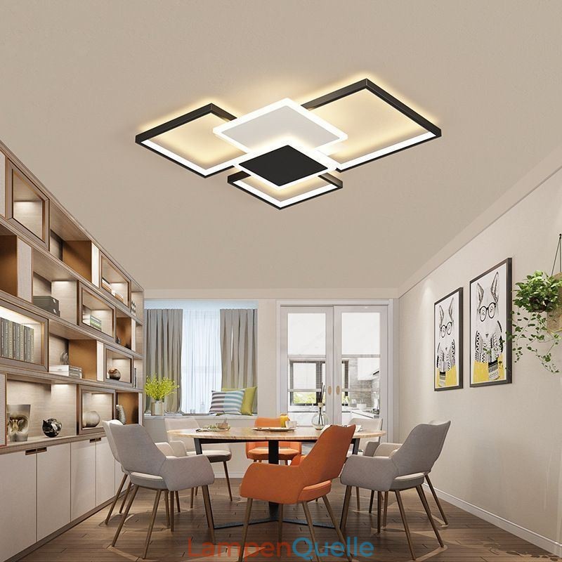 Moderne goldene Unterputz-Deckenleuchte mit geometrischer Leuchte, 2-lagig
