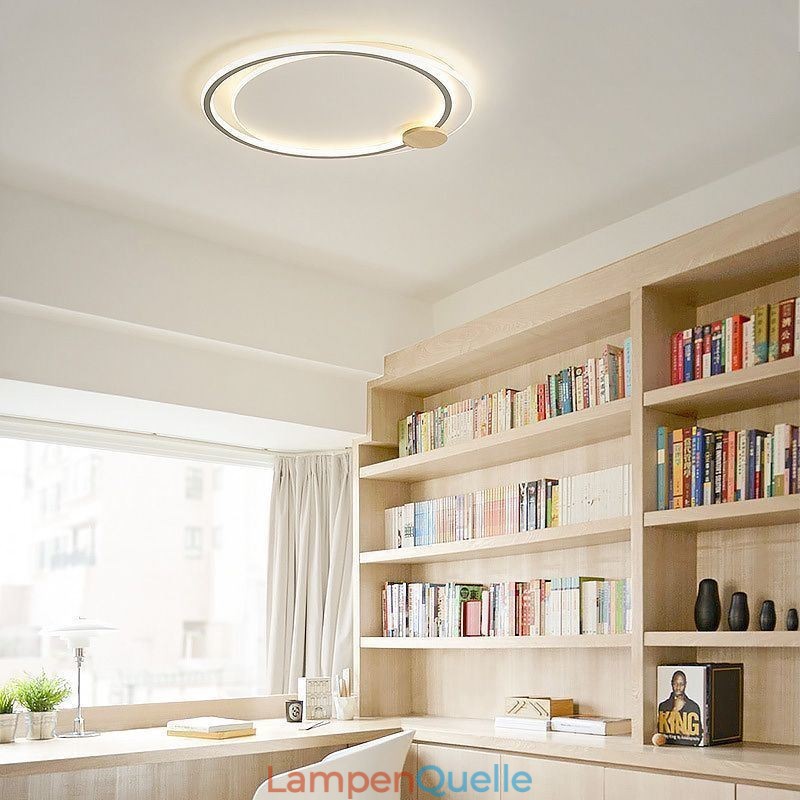 Moderne Deckenleuchte mit 2 Ringen aus Acryl