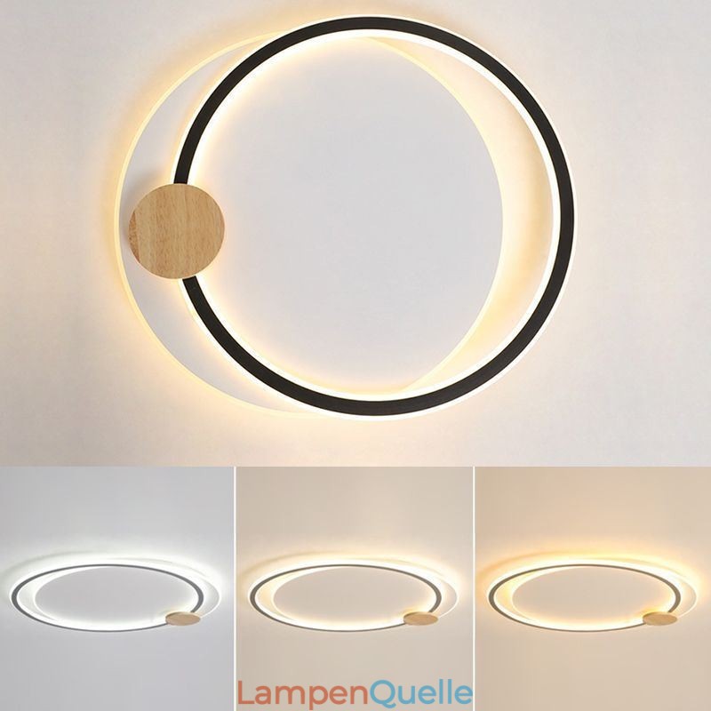 Moderne Deckenleuchte mit 2 Ringen aus Acryl