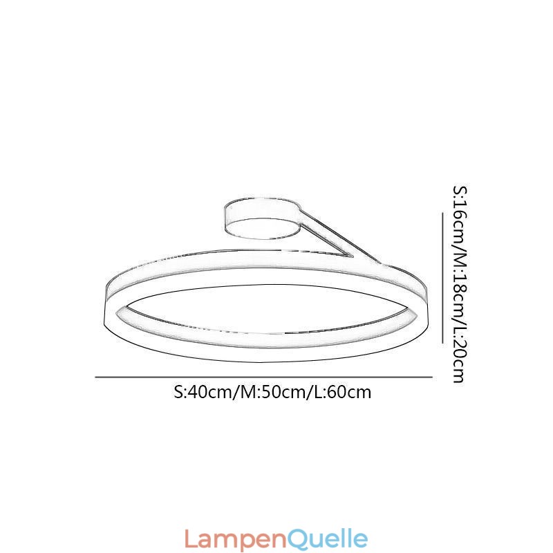 Moderne Deckenleuchte mit Kreis-Beleuchtung und Acryl-Lampenschirm
