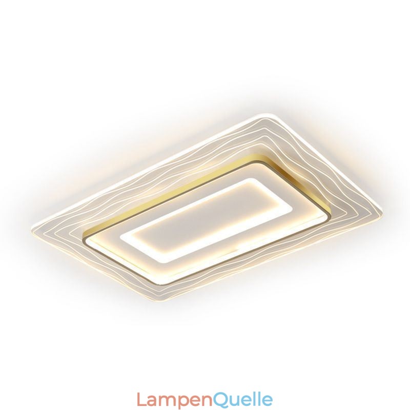 Rechteckige, flächenbündige, minimalistische, ultradünne Deckenleuchte aus Acryl