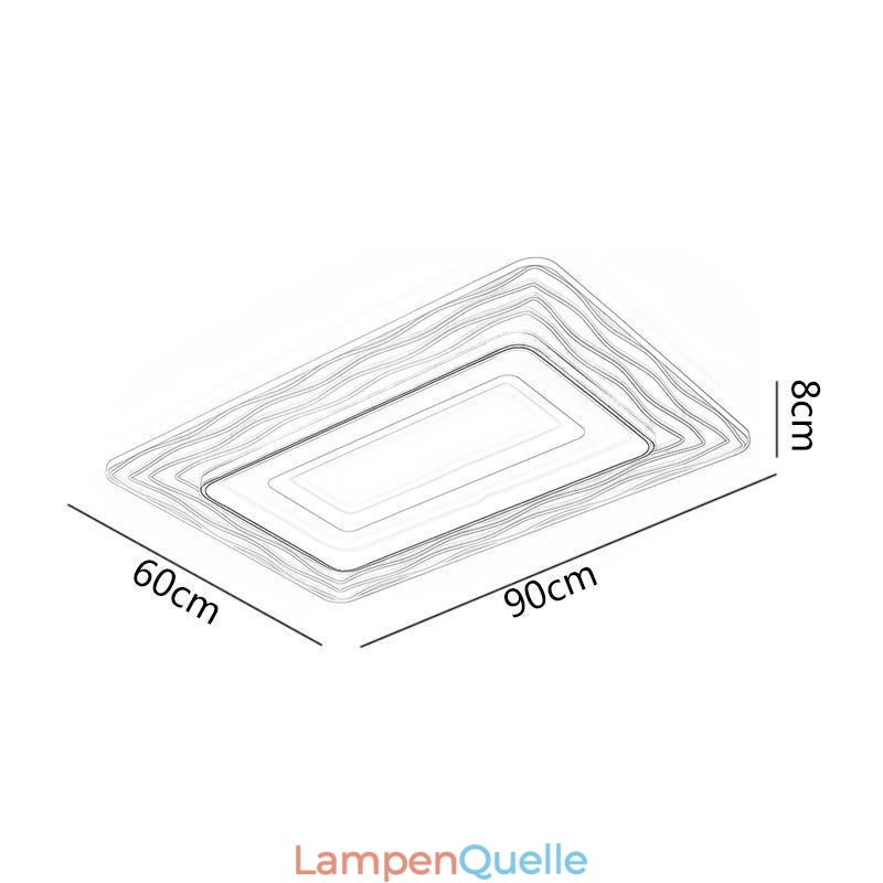 Rechteckige, flächenbündige, minimalistische, ultradünne Deckenleuchte aus Acryl