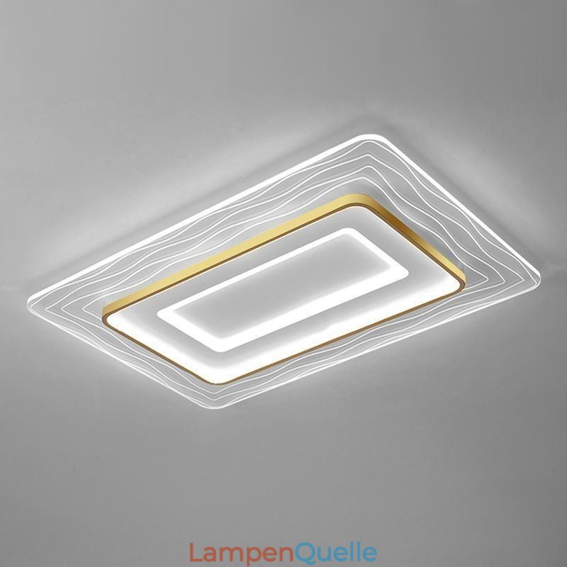 Rechteckige, flächenbündige, minimalistische, ultradünne Deckenleuchte aus Acryl