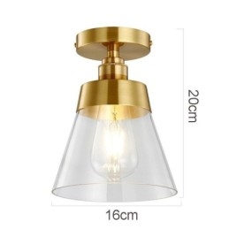 Moderne Deckenleuchte aus Glas, 1 Licht, Messing-Finish