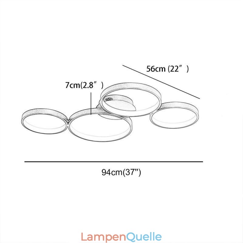 Deckenleuchte 7200LM 4 Ringe Leuchte