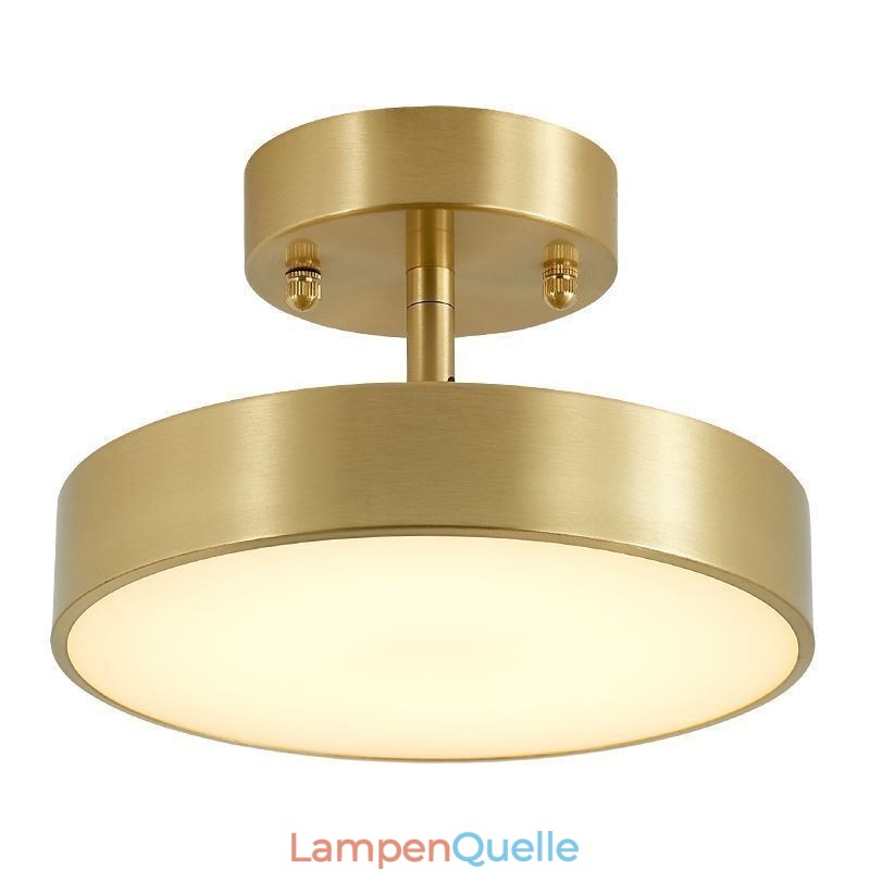 Runde Mini-Deckenleuchte in Gold-Kupfer