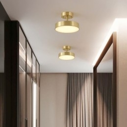 Runde Mini-Deckenleuchte in Gold-Kupfer