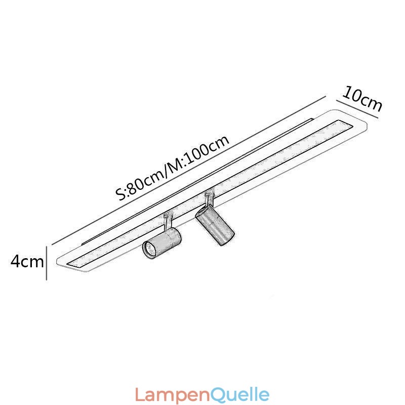 Linearer Deckenstrahler aus Acryl zur bündigen Montage