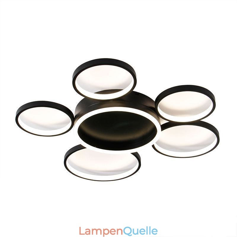 Moderne Deckenleuchte mit 6 Ringen aus Acryl