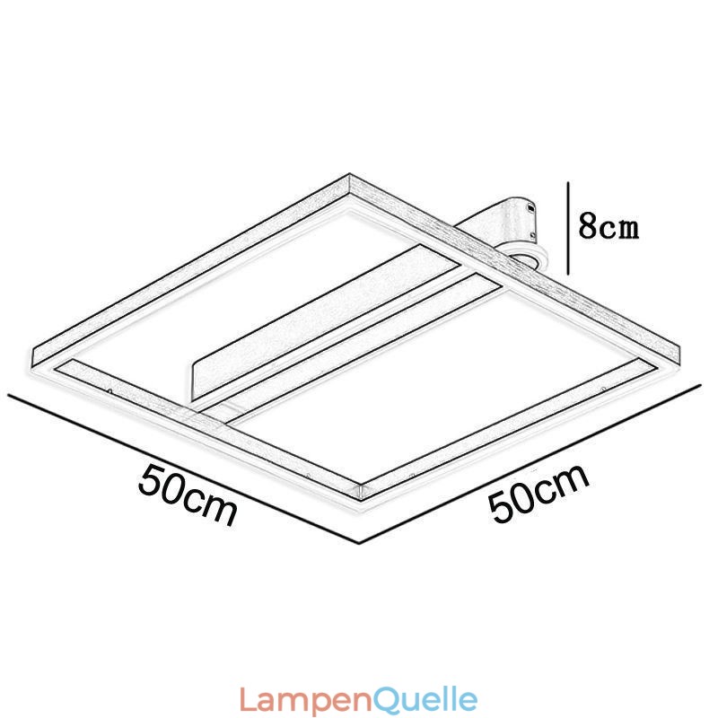 Quadratische Deckenleuchte aus Acryl zur bündigen Montage