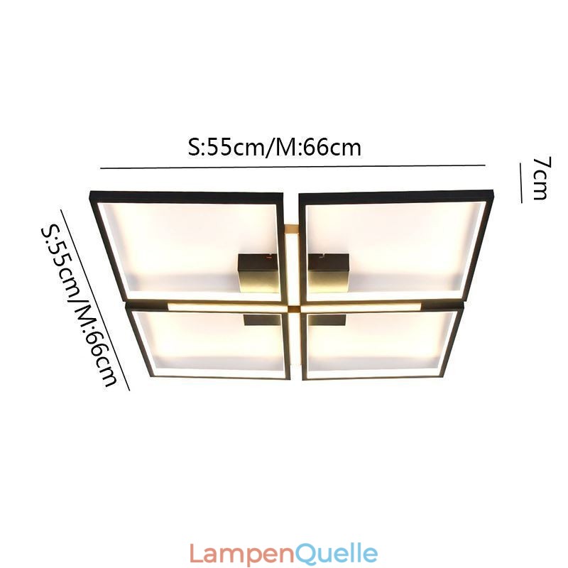 Quadratische Deckenleuchte mit Unterputzmontage, dekoratives Acryllicht