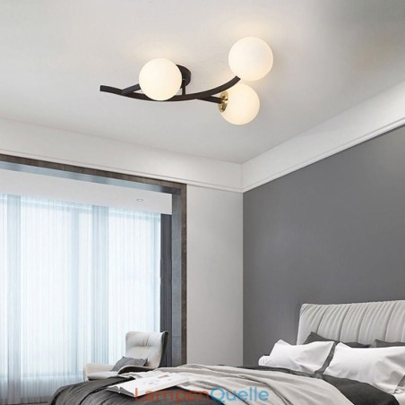 Moderne minimalistische Deckenleuchte mit Glaskugel-Montage im Zweig-Stil Moderne minimalistische Deckenleuchte mit Glaskugel-Montage im Zweig-Stil
