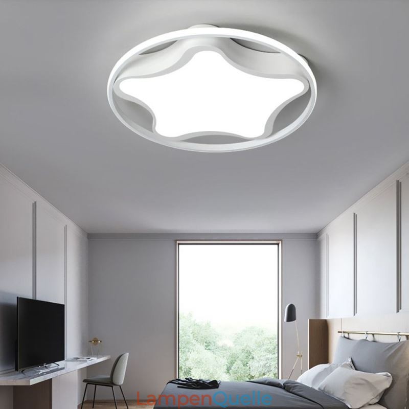 Star Deckenleuchte, flächenbündige Montage, moderne, schlichte Deckenleuchte