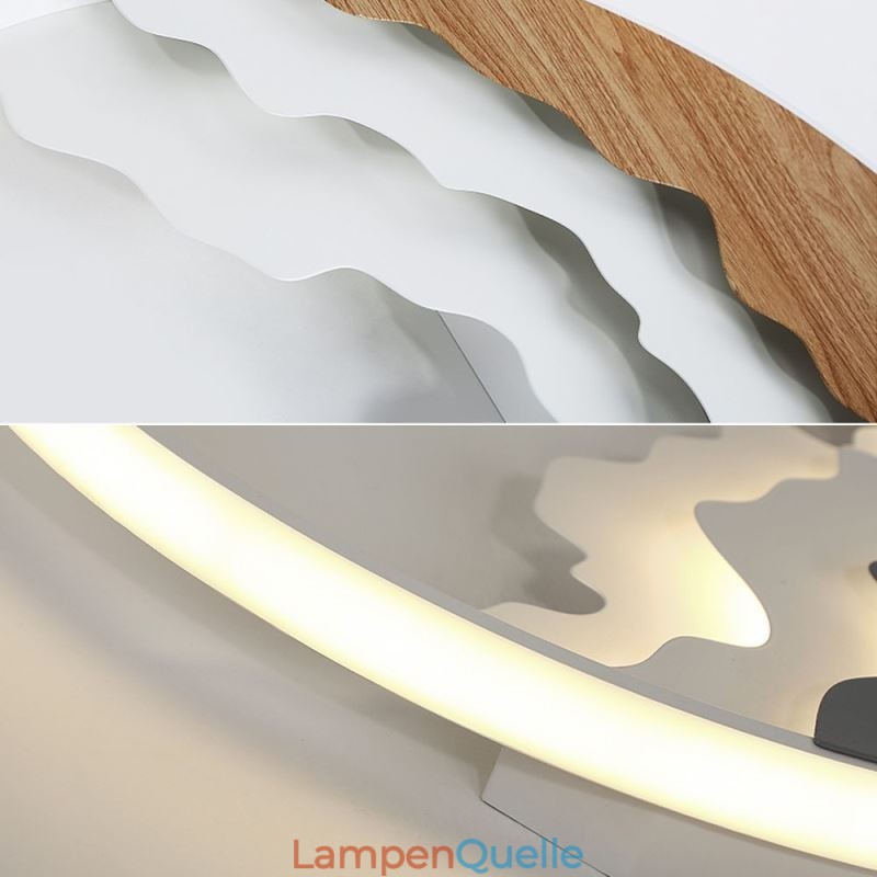 Runde, bündige Deckenleuchte aus Acryl in einzigartiger Wellenform