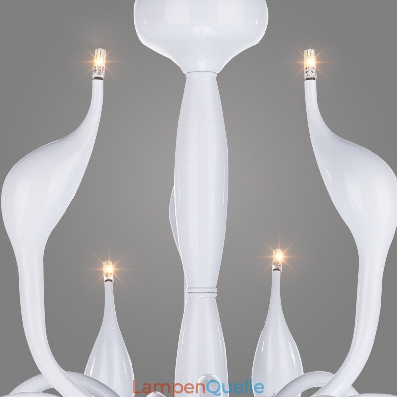 18 Lichter Edelstahl Post Modern Swan Kronleuchter Licht G4 Weiß Fertig
