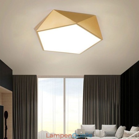 Goldfarbene, geometrische Deckenleuchte aus Acryl Goldfarbene, geometrische Deckenleuchte aus Acryl