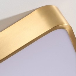 Minimalistische, quadratische Deckenleuchte aus Acryl in Gold