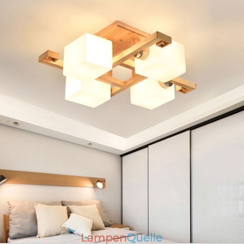 Nordic Flush Mount Deckenleuchte Kreative warme Massivholzleuchte