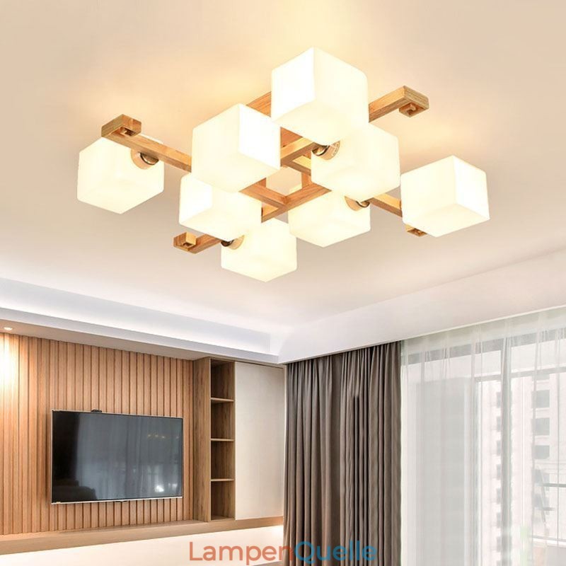 Nordic Flush Mount Deckenleuchte Kreative warme Massivholzleuchte