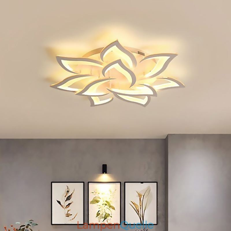 Moderne, schlichte Deckenleuchte aus Acryl in Sonnenblumenform