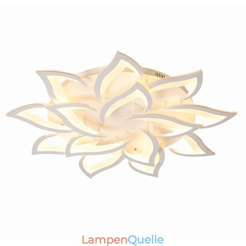 Moderne, schlichte Deckenleuchte aus Acryl in Sonnenblumenform