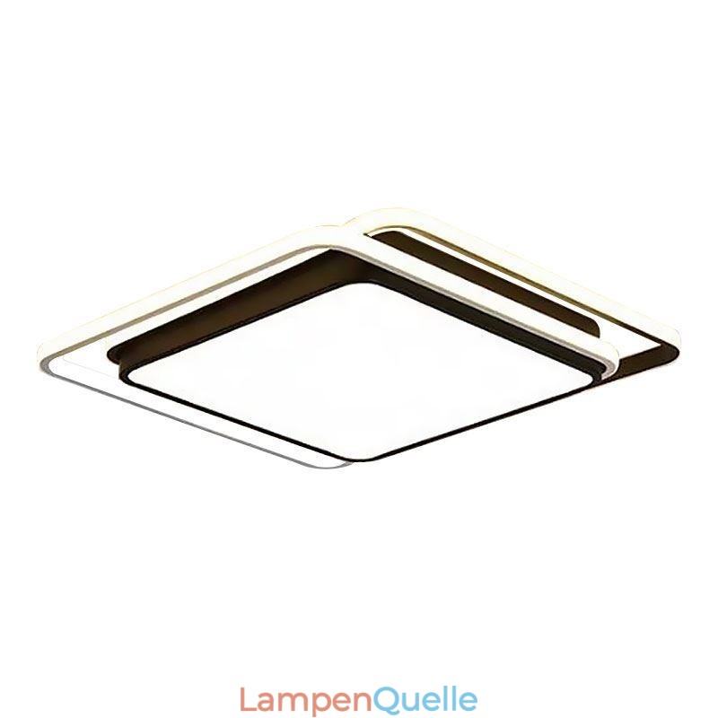 Moderne einfache Unterputz-Deckenleuchte mit geometrischem Rahmen und quadratischem Lampenschirm