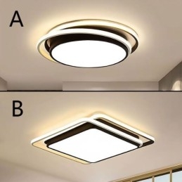 Moderne einfache Unterputz-Deckenleuchte mit geometrischem Rahmen und quadratischem Lampenschirm