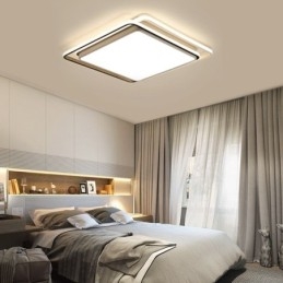 Moderne einfache Unterputz-Deckenleuchte mit geometrischem Rahmen und quadratischem Lampenschirm