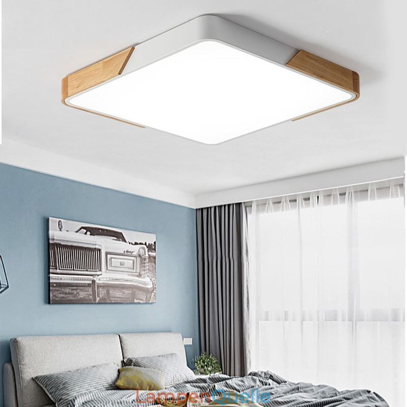 Einfache Unterputz-Deckenleuchte mit Holzrahmen, superdünnes Design, Lampe, Deckenleuchte