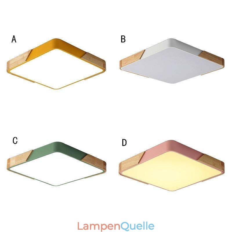 Einfache Unterputz-Deckenleuchte mit Holzrahmen, superdünnes Design, Lampe, Deckenleuchte