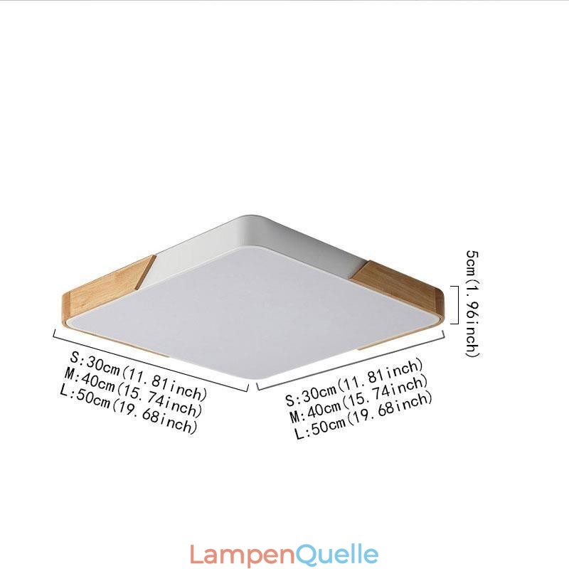 Einfache Unterputz-Deckenleuchte mit Holzrahmen, superdünnes Design, Lampe, Deckenleuchte